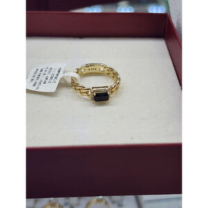 Beautiful Sterling Silver 925 Rectangle Gemstone Ring – New